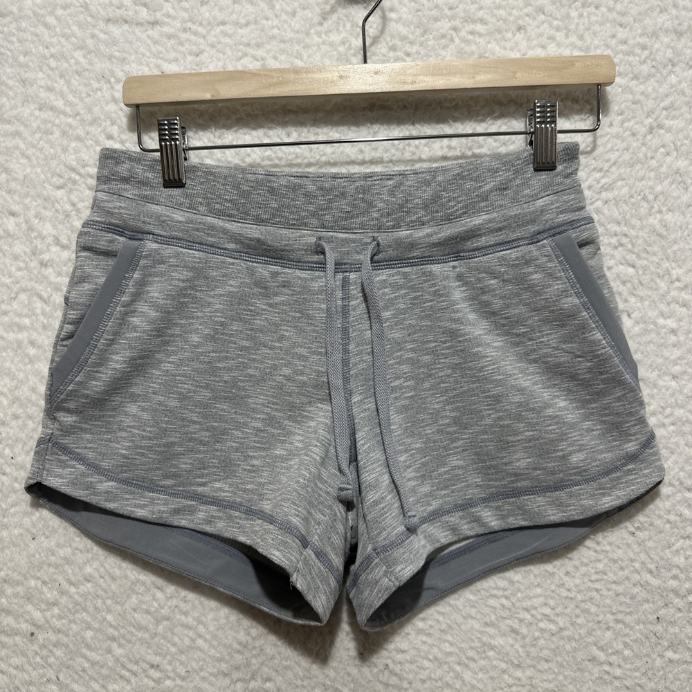 Athleta Women's‎ Size 2XS Techie Terry Shorts Grey Heather Drawstring Pockets